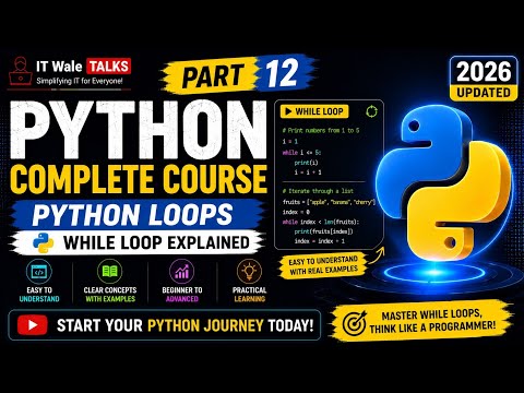 Python While Loop Explained Python Complete Course Part 12 Hindi 2026