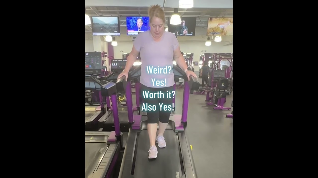 Strengthen Weak Knees with one simple treadmill switch. #oldladyintraining #kneerehabilitation