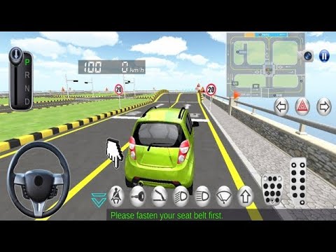 New green car course test - pass unlock cars 3d driving class - android gameplay