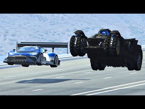 Mercedes-AMG GTR Project One vs Batmobile Arkham City - Drag Race 20 KM