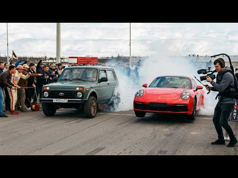 ПРЫГАЮЩАЯ НИВА 500 л.с против PORSCHE 911 и МАЖОРСКИХ АВТО