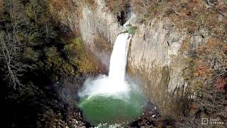 日本の滝百選の苗名滝をドローンで撮影-Niigata,Japan