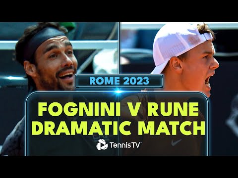 Dramatic Fabio Fognini vs Holger Rune Encounter | Rome 2023 Highlights