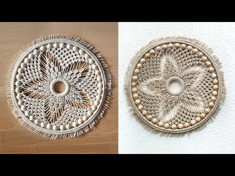 DIY Macrame Wall Hanging Leaves with Flower