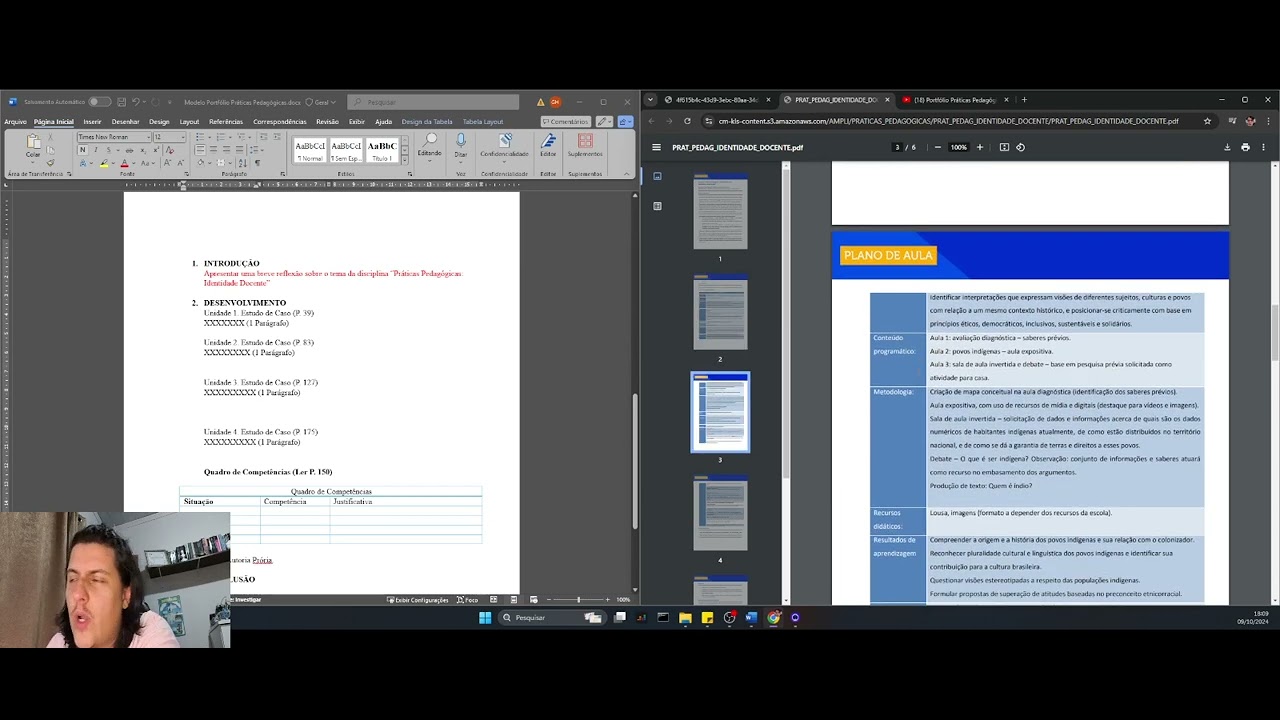 Portfólio Práticas Pedagógicas: Identidade Docente - Parte II - Pedagogia 1° Semestre