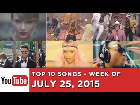 Top 10 Most Popular Songs - Week Of July 25, 2015 (YouTube)