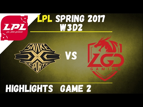 SS vs LGD Highlights Game 2 LPL Spring W3D2 2017 Snake Esports vs LGD Gaming