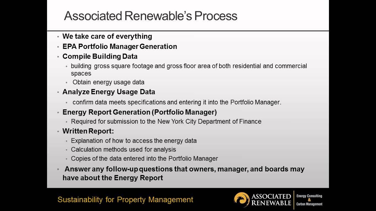 Energy Benchmarking: Local Law 84 - Associated Renewable