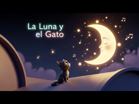 La Luna y el Gato 🐱 🌙 Canción de Cuna para Dormir | Música Mágica Infantil