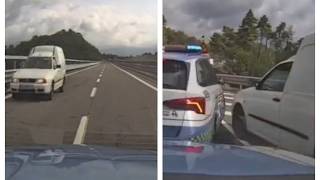 Il  minivan contromano in autostrada: 50 chilometri e 40 minuti di manovre pericolose