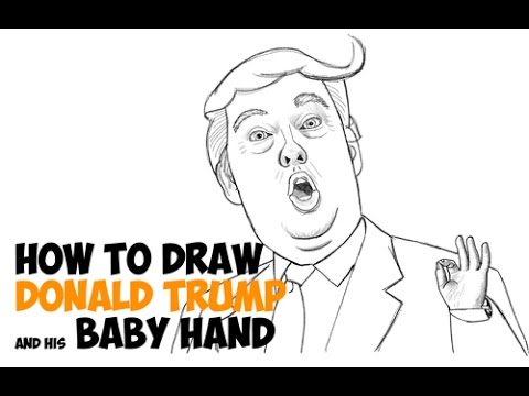 how to draw donald trump easy step by step for...