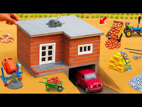 Realistic DIY Mini Brick & Cement House with Underground Car Garage | Construction Science Project
