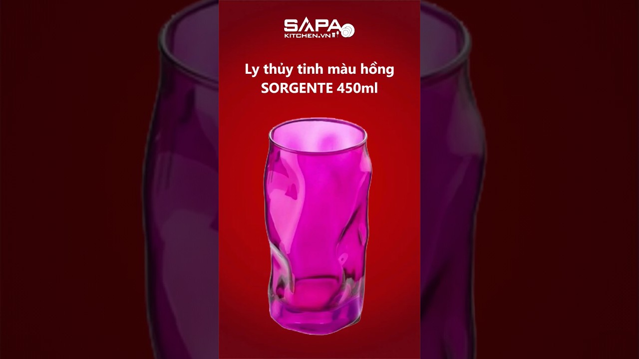Ly thủy tinh Sorgente 45cl màu hồng