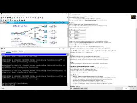 CCNA 2 v7 Mid Term - VLANs, Trunks, STP, Router-on-a-Stick, EtherChannel