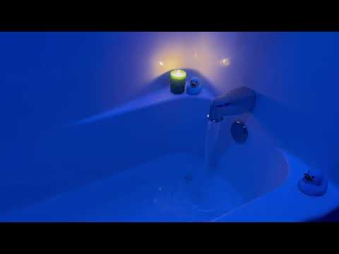 3 Hours Bathtub Running - Blue Colored Light, Candle, and Duck Toy - Soothing Sounds for Sleep