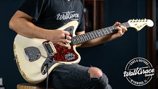 Video thumbnail for The HOLY GRAIL of Fender Jaguars - 1964 Fender Jaguar Custom Color Olympic White + Fender Hammertone by Walt Grace Vintage