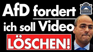 Meinungsfreiheit? AfD-Bundesvorstand Peter Boehringer fordert mich auf mein Video zu löschen!
