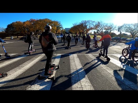 Huge PEV Group Ride Washington DC Full GoPro (Nanrobot D4+V3.0) DCESK8 Invasion 2021