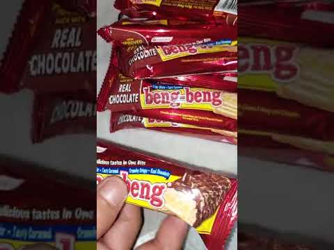🍫SATISFYING BENG-BENG CRISPY WAFER | TASTY CARAMEL REAL CHOCOLATE #asmr  #shorts
