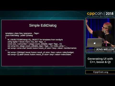 CppCon 2018: Jens Weller “Generating UI with C++, boost & Qt”