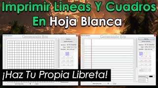 Imprimir tu propia libreta rayada o cuadriculada hoja tamaño carta impresora