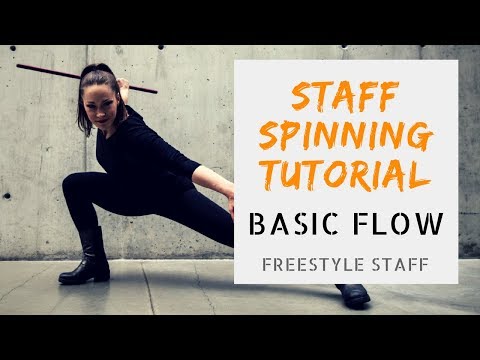 BASIC FLOW - Video 1/5-  BEGINNER Staff Spinning Tutorial Series | Michelle C. Smith