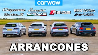 Lamborghini Urus vs Audi RSQ8 vs Bentley Bentayga vs Porsche Cayenne Turbo S: ARRANCONES