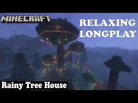 EPIC! Minecraft Rainy Tree House - Cozy Build (No Comment)