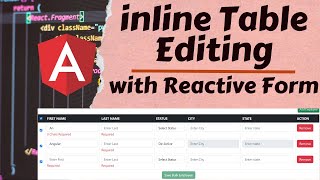 Inline Table Editing Using Reactive Form | angular tutorial | angular tutorial for beginners
