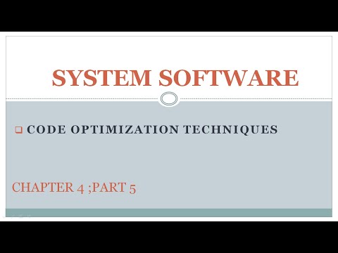 System Softwarecompilerchapter 4part 5code Optimization Techniques