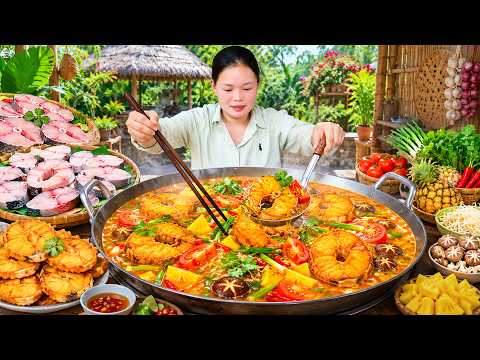 Designing an Earthworm Fish Trap with Single Girl | Busy Cooking Delicious Fish Dishes for Lunch