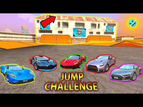 car stunt races mega ramp - 5 mega car jump challenge 😎 |buggati | Ferrari | nissan | audi | ford gt