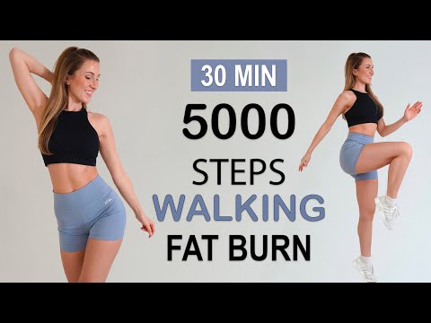 5000 STEPS IN 30 Min - Walking FAT BURN Workout to the BEAT, Super Fun, No Repeat, No Jumping