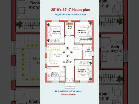 800 sq.ft House Plan ||25x32|| with 3Bhk small house plan #trending #houseplan #home