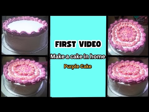 Make a Purple cream Cake 🎂 | First video | Sobia cooking experience|