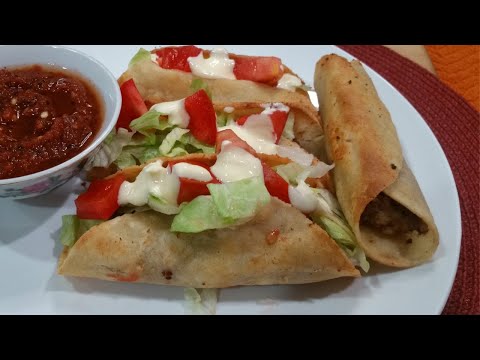 Cómo Hacer Tacos Dorados de Carne Molida y Papa Bien Crujientes y Deliciosos