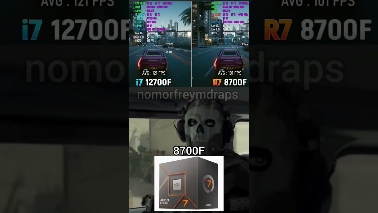 i7 12700F VS RYZEN 7 8700F #rtx4090 #ryzen7 #amdryzen7 #amdcpu #corei7