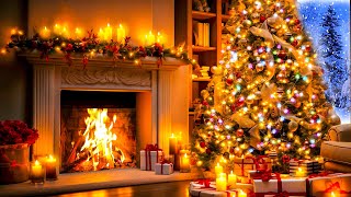 Holiday Ambience Fireplace 🔥 Relaxing Instrumental Christmas Music 🎄 Christmas Fireplace Background