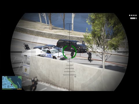 GTA 5 Liberty City Police Station Shootout + Tank Rampage + Epic Five Star Cop Chase Escape