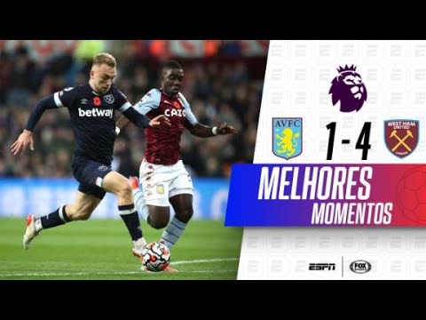 WEST HAM DÁ SHOW E ATROPELA O ASTON VILLA  POR 4 A 1 NA PREMIER LEAGUE | Melhores Momentos