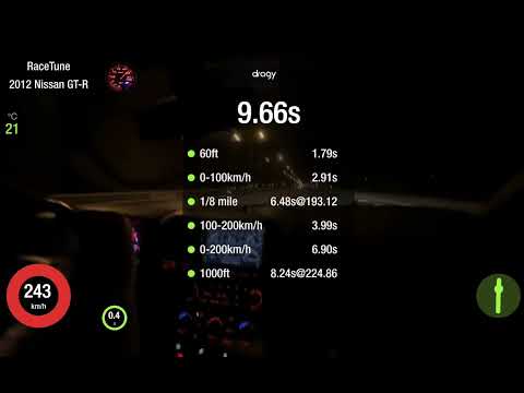 1000hp GT-R R35 0-300 acceleration