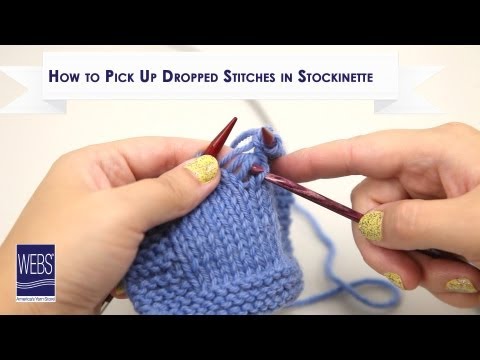 How to Pick Up Dropped Stitches in Stockinette