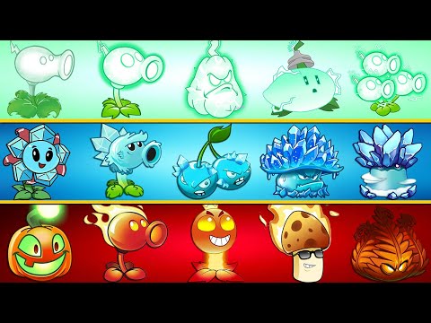 Plants Vs Zombies 2 Final Boss - Team ELECTRIC vs ICE vs FIRE Plants Max Level Attack All Bosses!