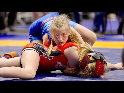 U13 Remi Downing (USA) vs Ilariia Smytska (UKR) 40kg. Women girls youth wrestling . B-cam-man