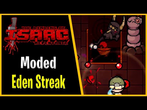 EDEN STREAK COM OS MELHORES MODS - The Binding of Isaac Repentance - #936 PTBR