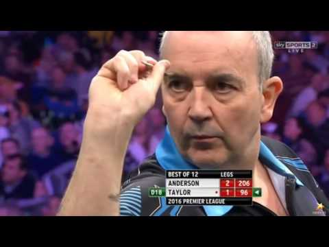 PDC Premier League Darts 2016 Week 10 Gary Anderson v Phil Taylor