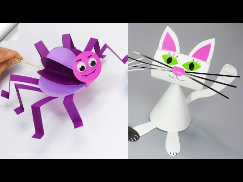 6 DIY paper crafts Moving paper TOYS Easy paper crafts