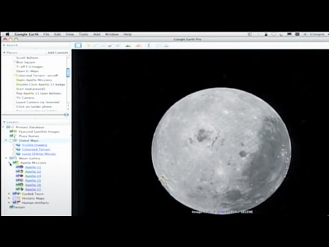 Google Earthで月を見る - ニューセウムでのデモ (Moon in Google Earth - Demo at Newseum)
