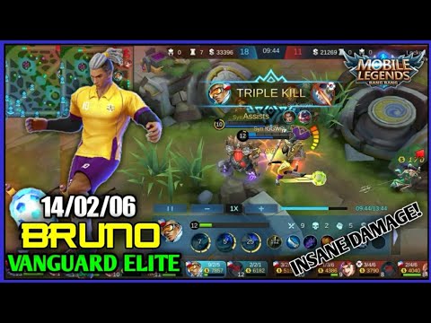 BRUNO GAMEPLAY | BRUNO BEST BUILD | INSANE DAMAGE! - Mobile Legends