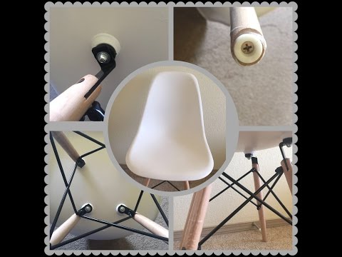 UrbanMod Eames Style ABS plastic chairs with wooden legs &Black Accents !